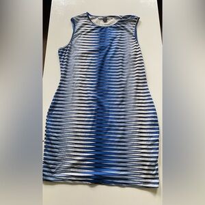 Blue and White Striped Dress